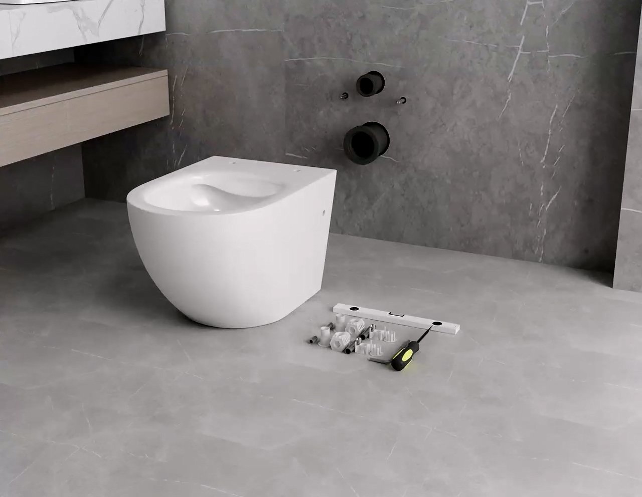 wall hung toilet installation