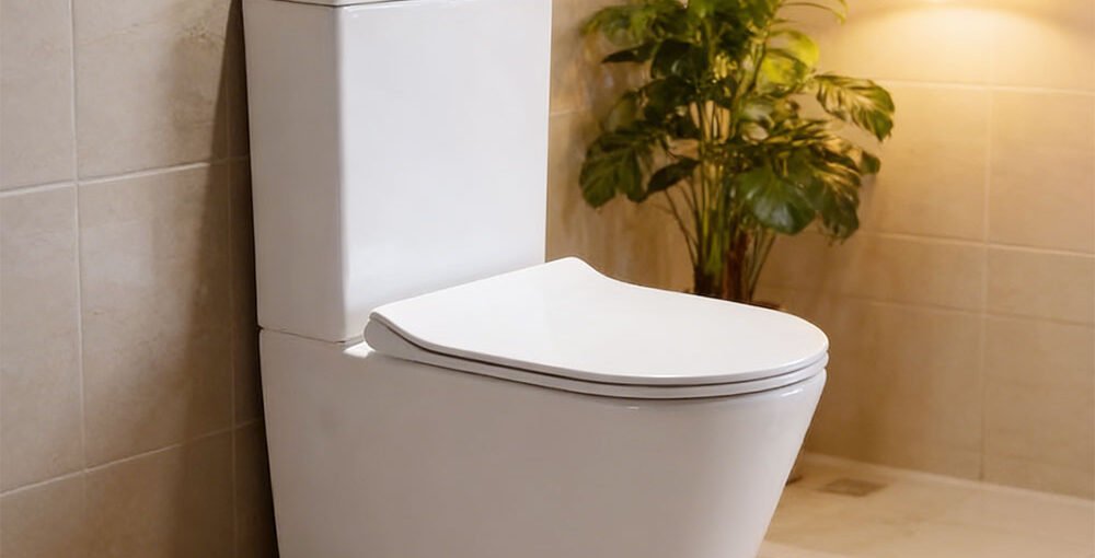 Rimless Two-Piece Toilet with Dual Flush