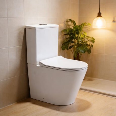 Rimless Two-Piece Toilet with Dual Flush