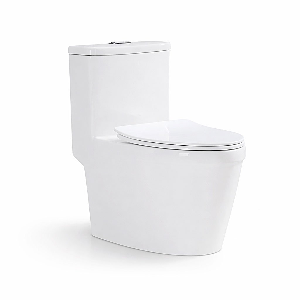 CE Certified Siphonic Toilet | One Piece Ceramic Toilet for Hotels and Project Supply