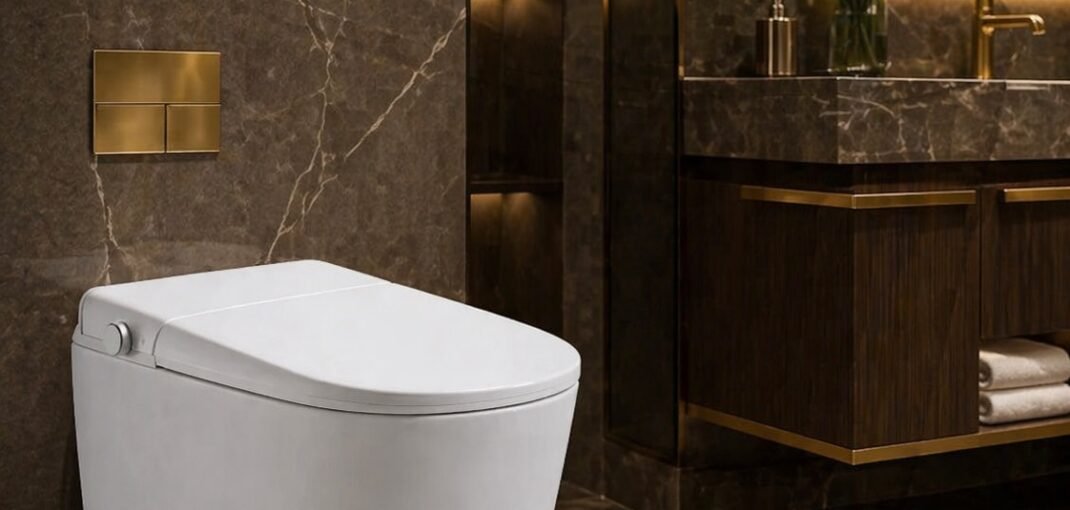 a Smart Toilet With LED Display