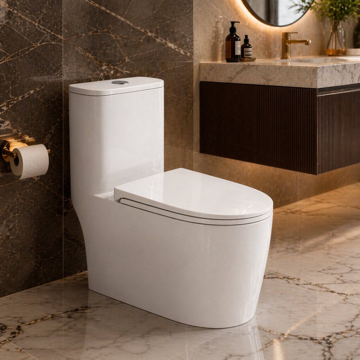 one piece siphonic toilet