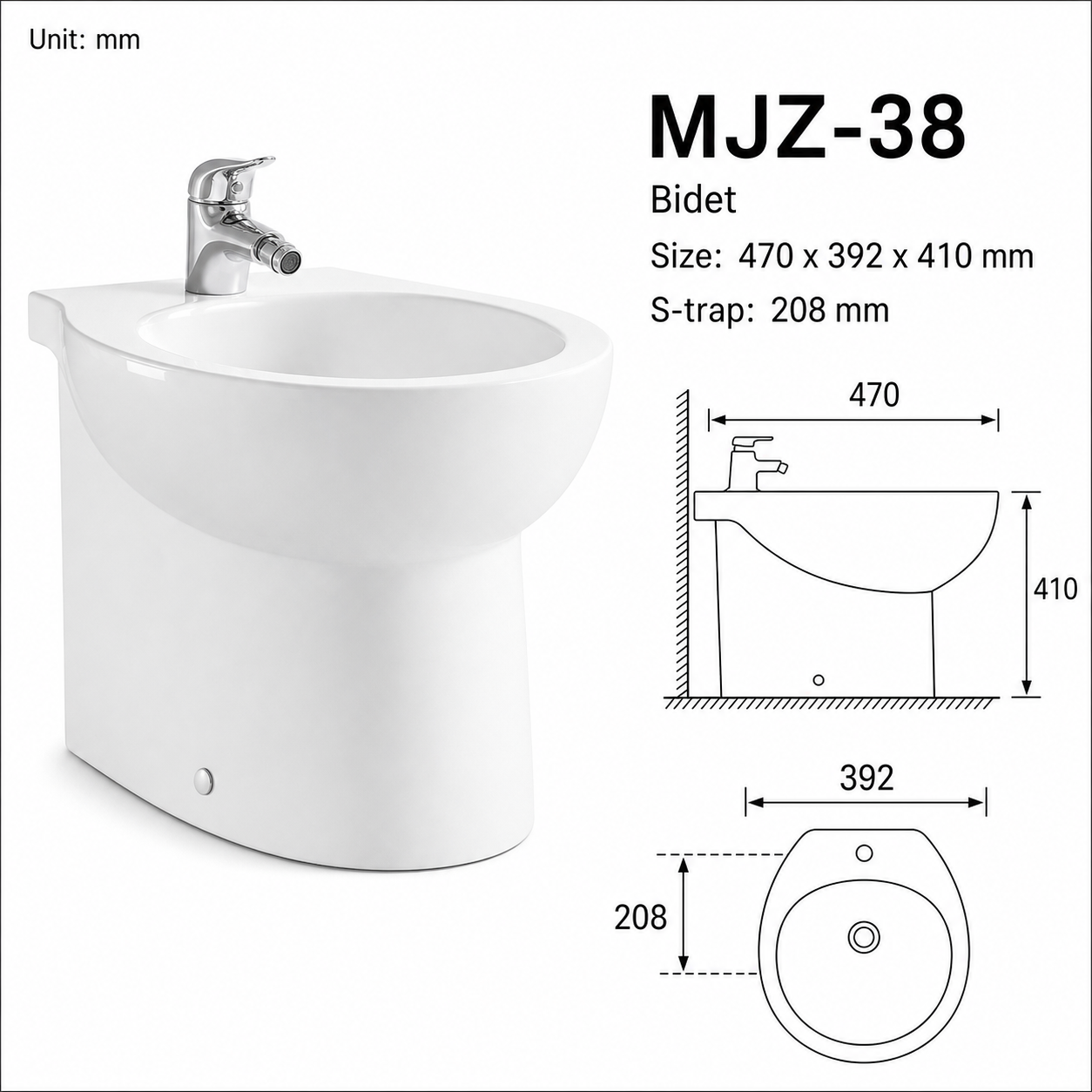 ceramic floorstanding bidet