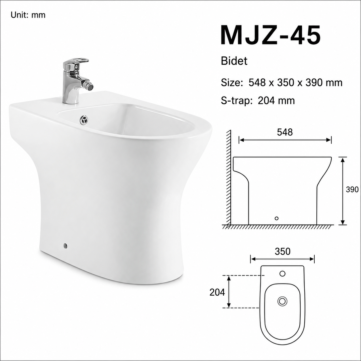 floorstanding ceramic bidet