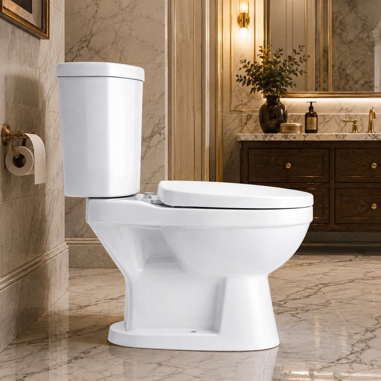 Two Piece Toilet with Washdown Flush