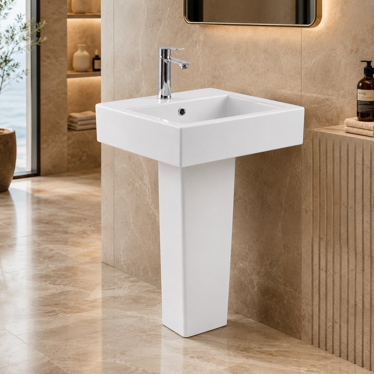 Ceramic Pedestal Basin