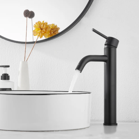 Black Basin Faucet with Ceramic Cartridge