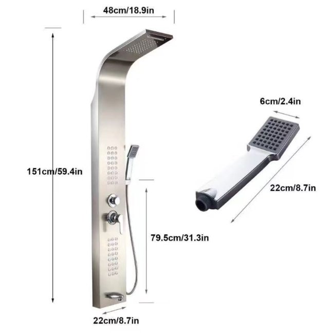 Luxury Stainless Steel LED Shower Panel
