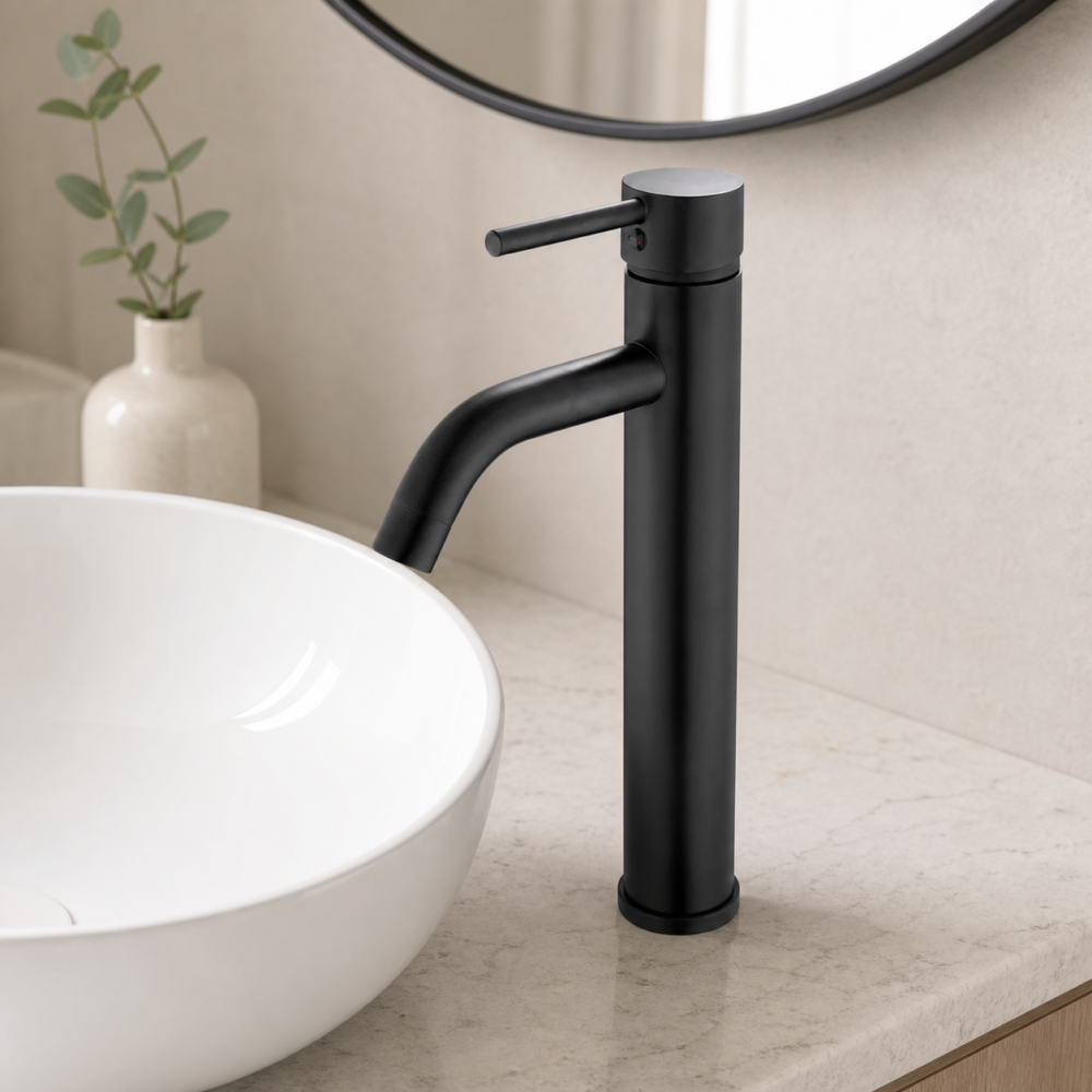 Black Basin Faucet with Ceramic Cartridge