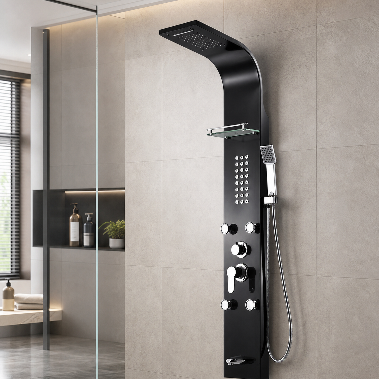 Luxury Stainless Steel LED Shower Panel