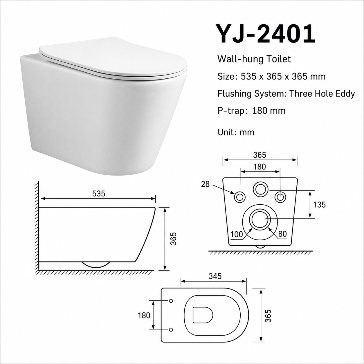 Factory Direct Wall Mounted Toilet