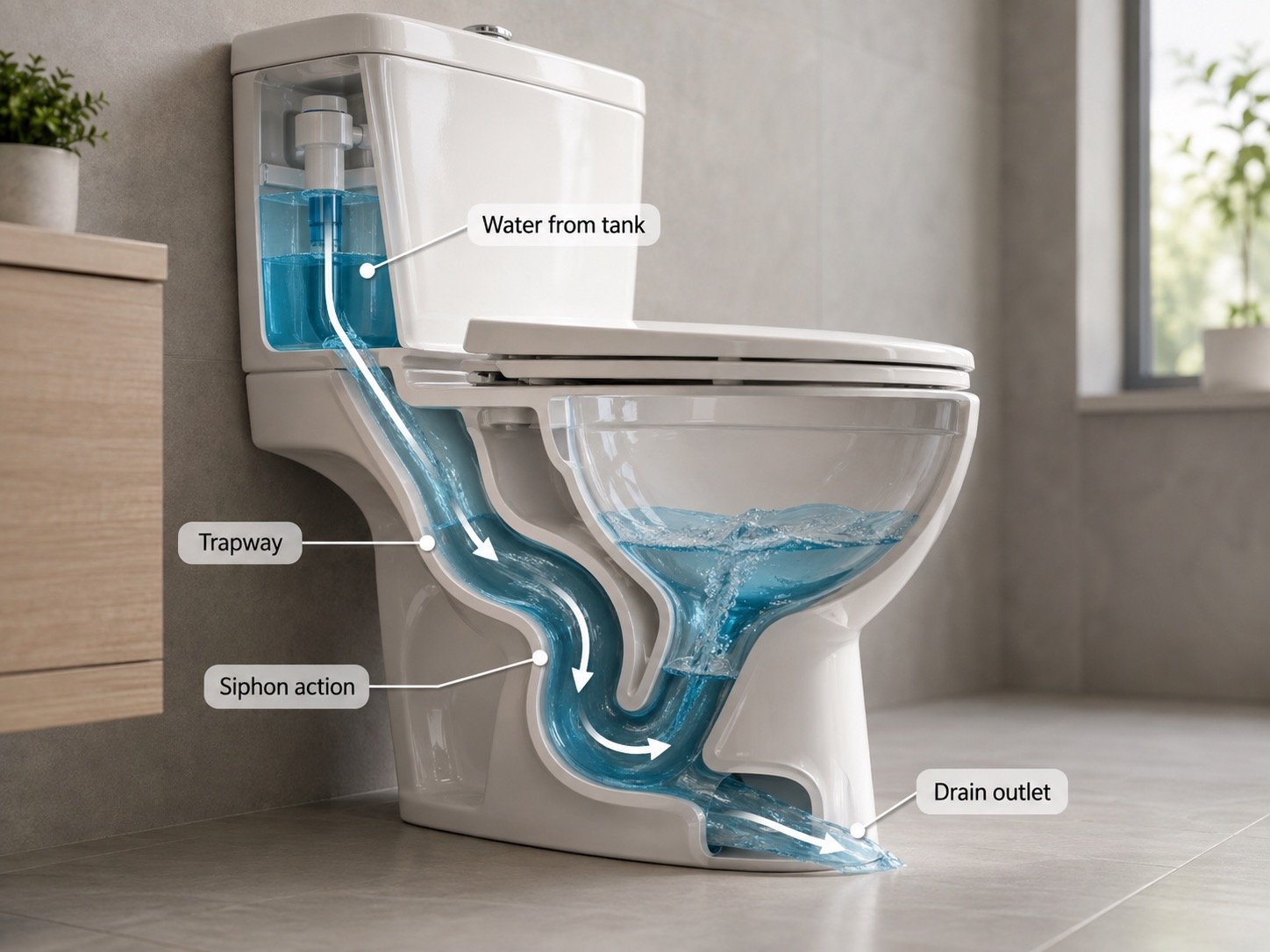 A siphonic toilet