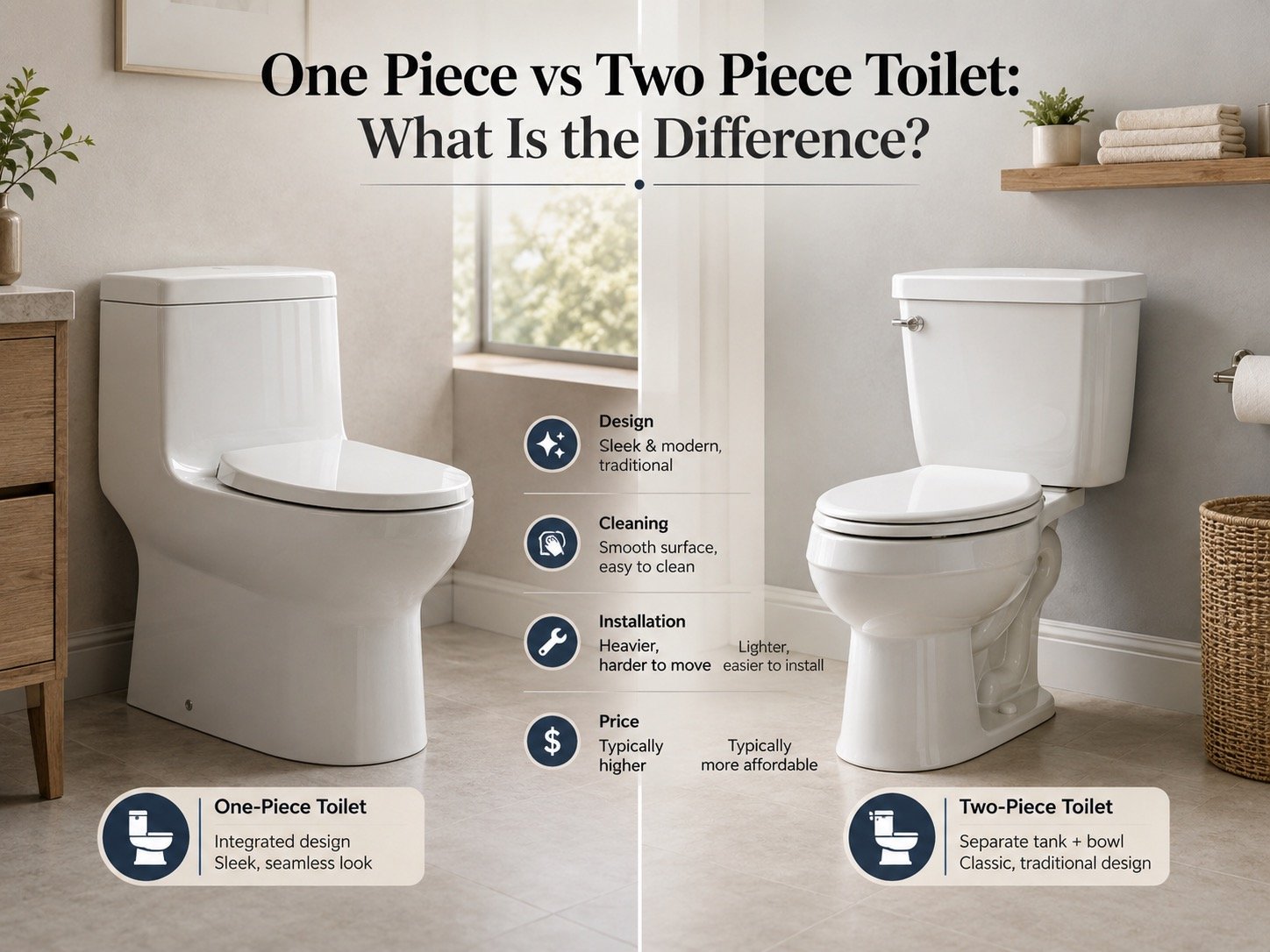 One Piece vs Two Piece Toilet: What Is the Difference?