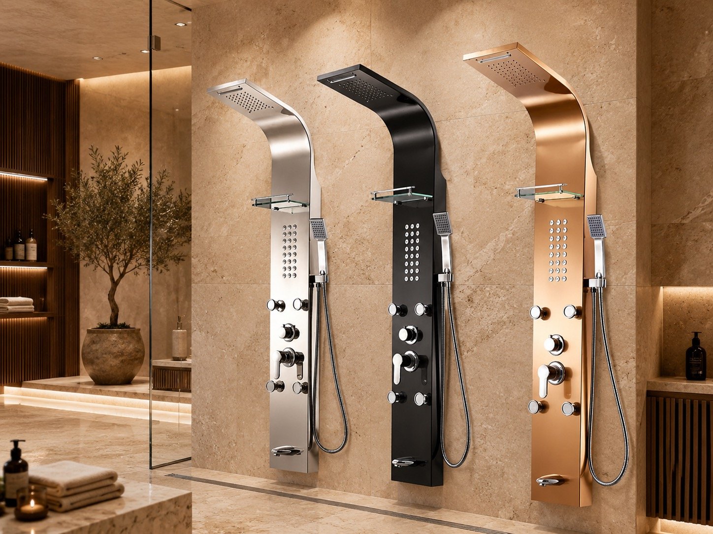 Luxury Stainless Steel LED Shower Panel