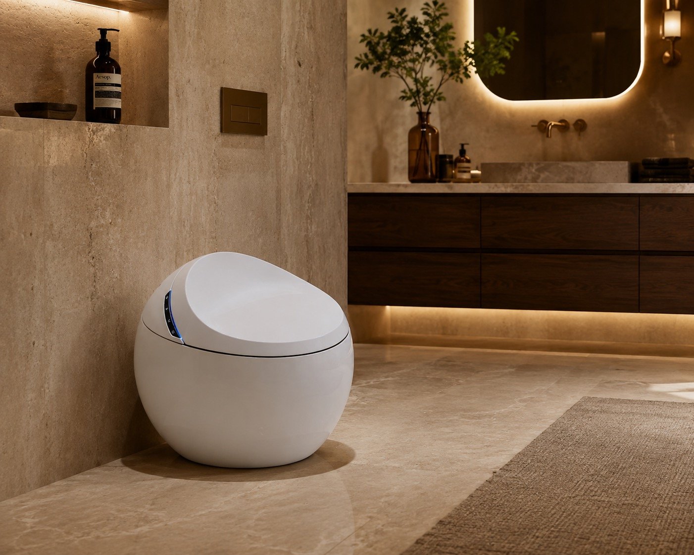 Egg Shaped Smart Toilet