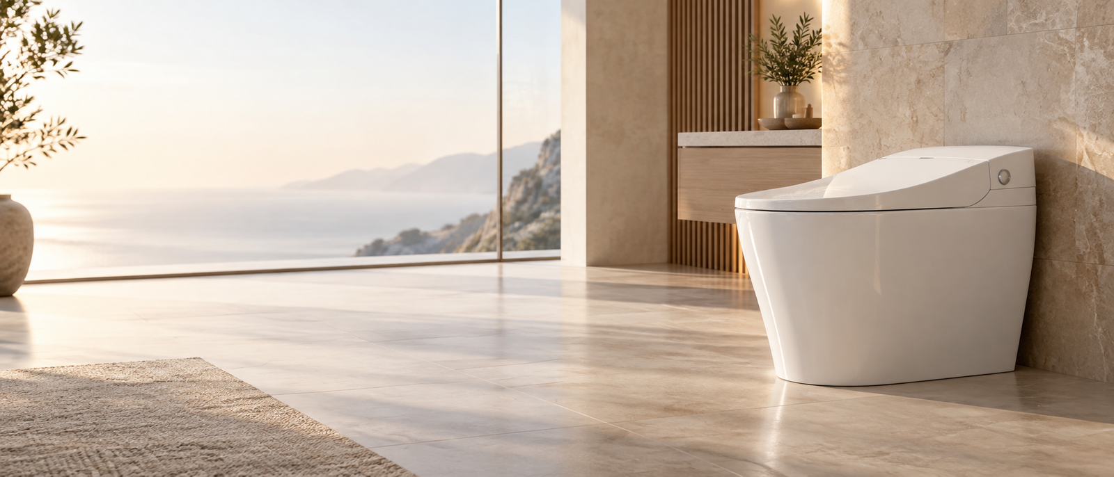 Smart toilet in a premium bathroom for wholesale and OEM supply